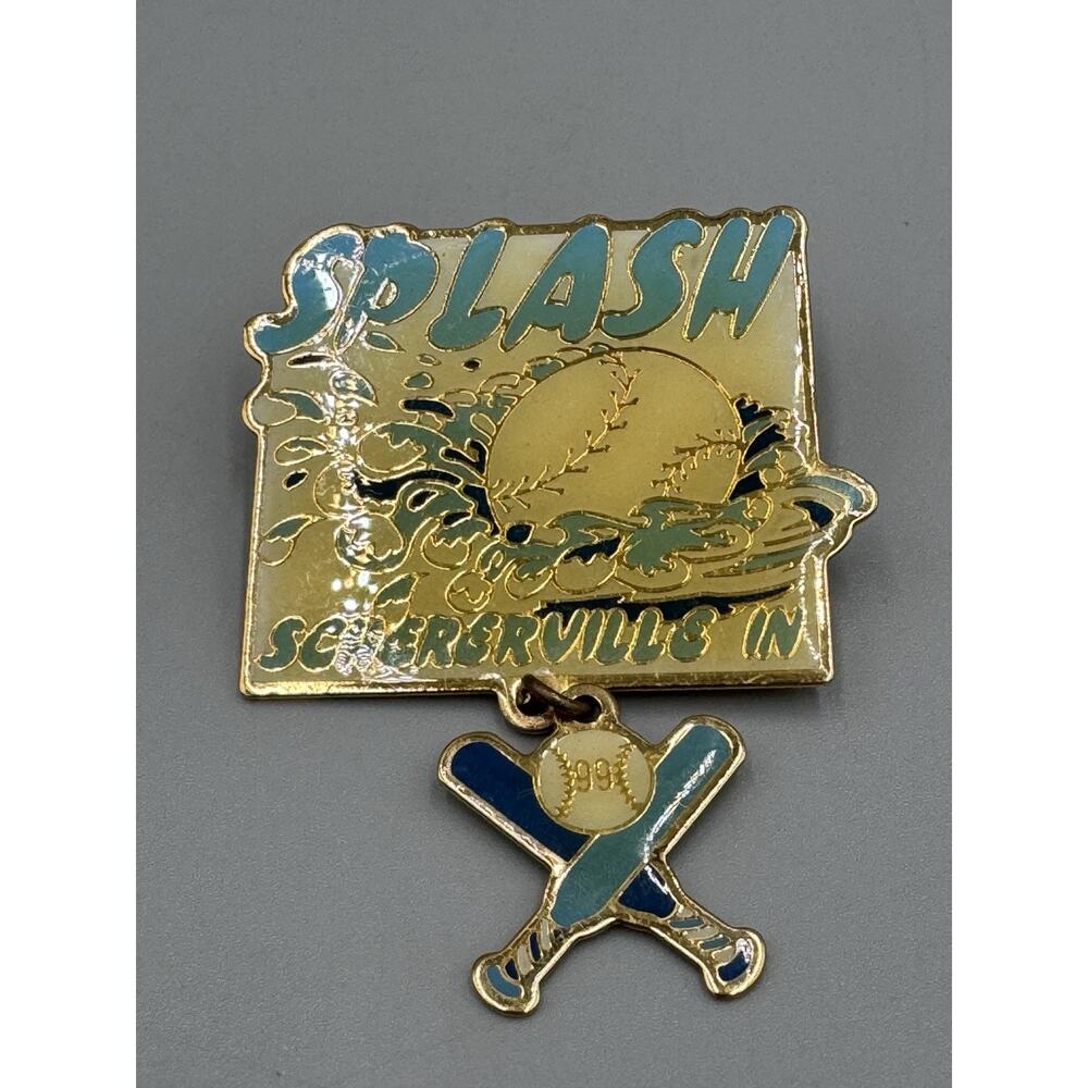 Vintage Schererville‎ Indiana Splash Softball Baseball Lapel Pin